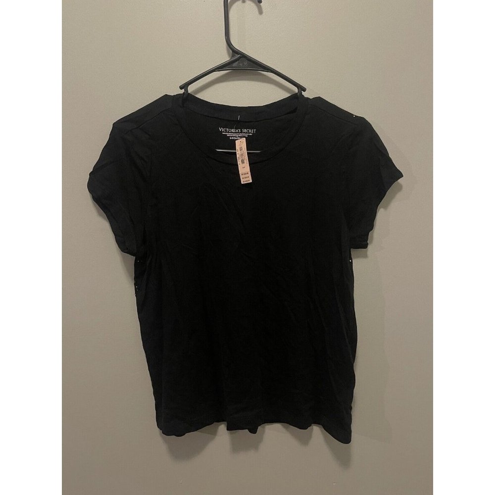 Victoria's Secret Sleep Tee Love Me to The Moon and Back Black Gold Small NWT - Picture 3 of 3